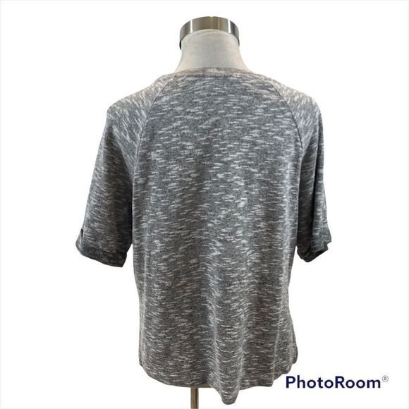 Old Navy White‎ and Black Cuffed Sleeve Blouse Size medium - Picture 8 of 9